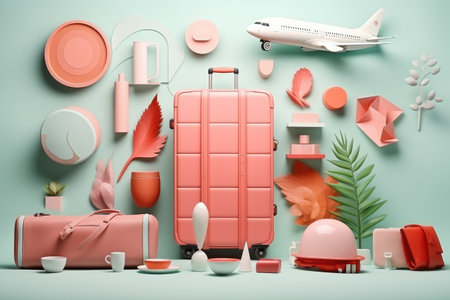 Collage art of about holiday travel. Generative AIの素材