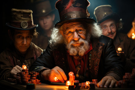 A people rejoices at winning at the casino. Generative AIの素材