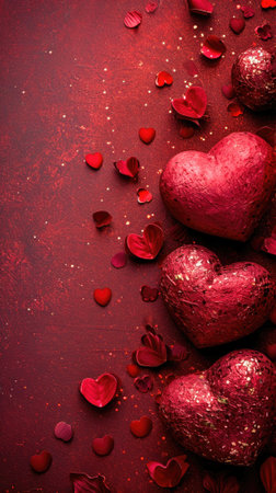 Rose and Heart on background. Valentine festival concept. Generative AIの素材