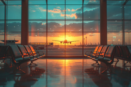 Aeroplane at airport. Travel and Logistic concept. Generative AIの素材