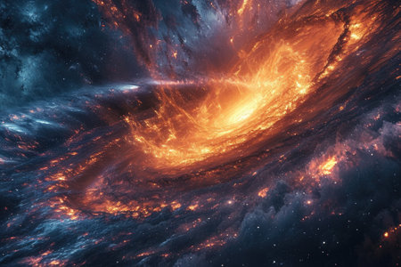 Black Hole and Space background deep space. Generative AIの素材