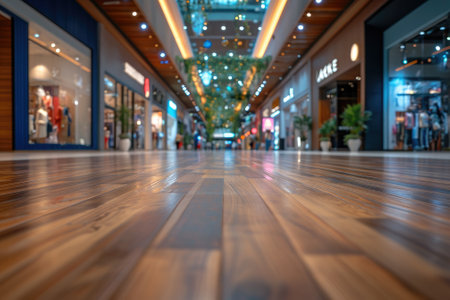 Empty wooden table and blurred background. Generative AIの素材