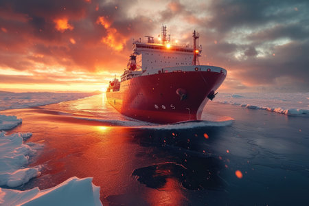 Cargo shipping with full container. business logistics import and export freight transportation. Generative AIの素材