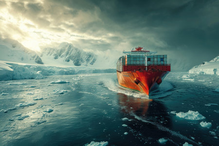 Cargo shipping with full container. business logistics import and export freight transportation. Generative AIの素材