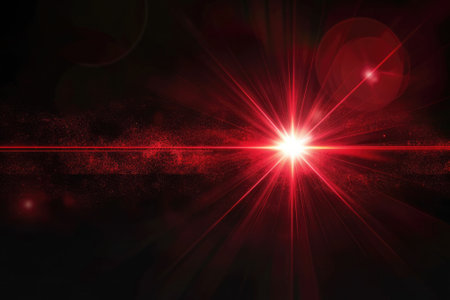 Lens flare, Shining sun glare rays. Background Generative AIの素材