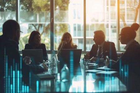 Group of business people meeting. business financial concept. Generative AIの素材