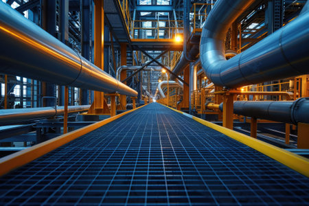 Oil pipeline and gas pipeline of oil refining and the movement of oil and gas. Generative AIの素材