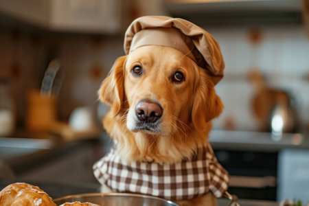 Cute Dog in the wearable style. Generative AIの素材