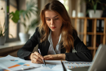 Business finance chart document report. Generative AIの素材