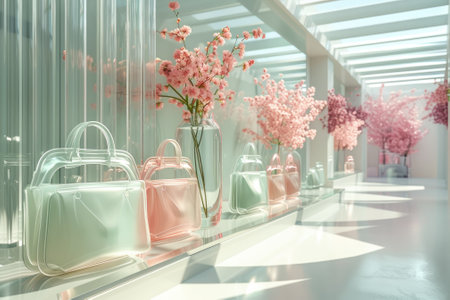 Bag display and luxury designer. Generative AIの素材