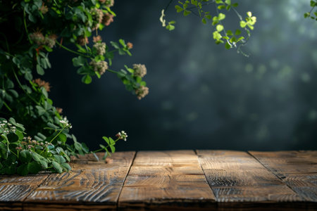 Green clover on white background, Top view with copy space. generative AIの素材