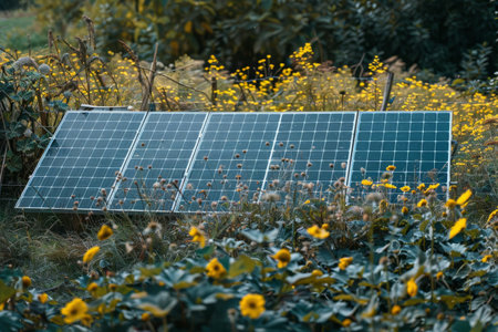 Solar panel. Renewable and green energy concept. Generative AIの素材