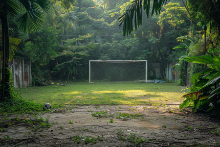 Soccer field at home. Generative AIの素材