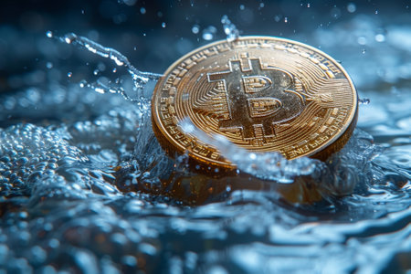 Bitcoin cryptocurrency. digital financial conceptの素材