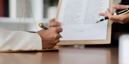 Lawyer, legal advisor, businessperson explaining agreement details Business contractsの写真素材