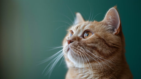 A cat with green eyes is looking at the cameraの素材