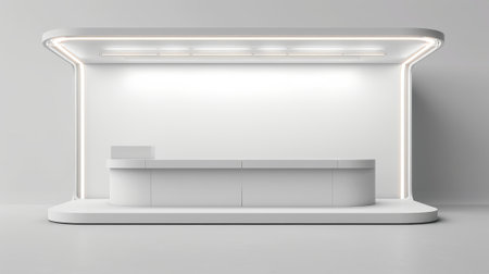 Booth for advertising. A series of white and grey images of different types of bus sheltersの素材