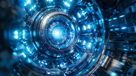 Abstract blue background. futuristic technology conceptの素材