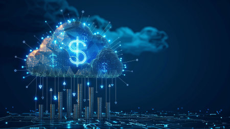 Abstract digital cloud. investment technology conceptの写真素材