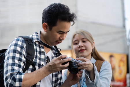 Travel adventure exploring local culture city streets candid moments urban vibes engaging connectionsの写真素材