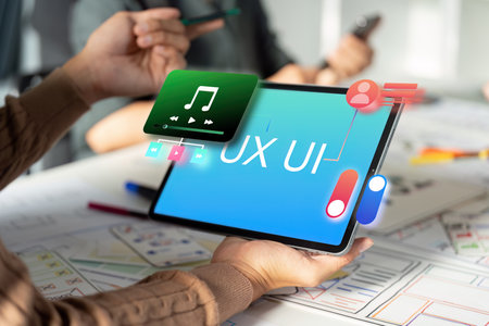 Innovative ux ui design modern office digital concepts collaborative environment engaging view enhancing user experienceの写真素材