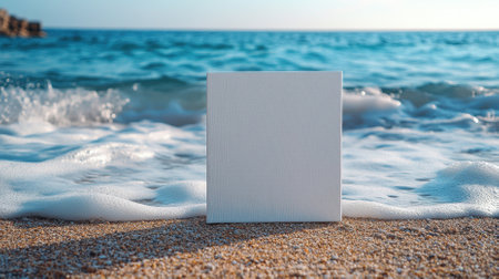 Creative beach art experience ocean shore photography calm waves close-up view inspirationの素材