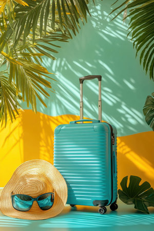 Bright colors and relaxing views vacation essentials for your tropical beach getawayの素材