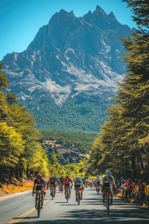 Majestic chilean mountain cycling a scenic adventure for outdoor sports enthusiastsの素材