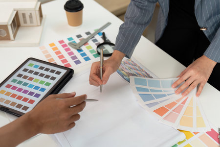 Collaborative Design Session with Color Palettes and Planning