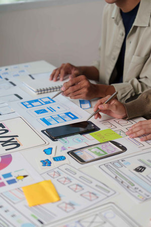 Designers Collaborating on UX UI Prototypes and Ideas