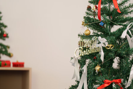 Close-Up of Decorated Christmas Treeの写真素材