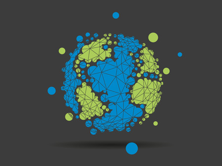 Dotted geometric earth globe sphere business graphicのイラスト素材