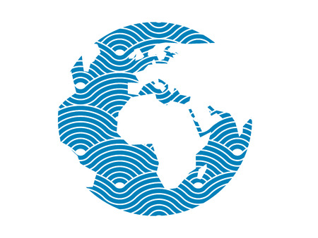 Earth shape symbol described by curvy waves vectorのイラスト素材