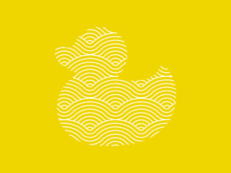Duck shape symbol described by curvy waves vectorのイラスト素材