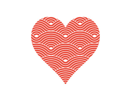 Heart shape symbol described by curvy waves vectorのイラスト素材