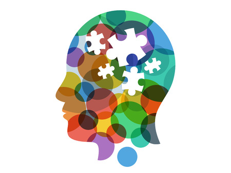 Spectrum puzzle head presentation vectorのイラスト素材