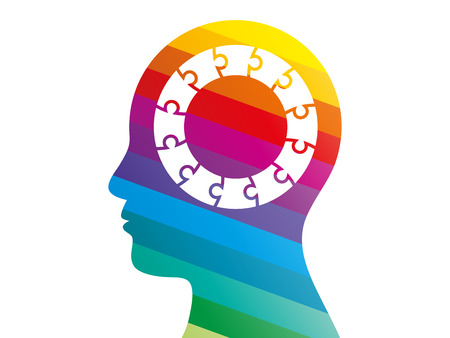 Spectrum puzzle head presentation vectorのイラスト素材