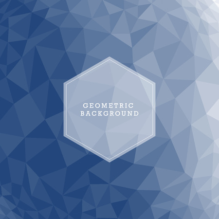 Blue abstract geometric rumpled triangular low poly style illustration graphic backgroundのイラスト素材