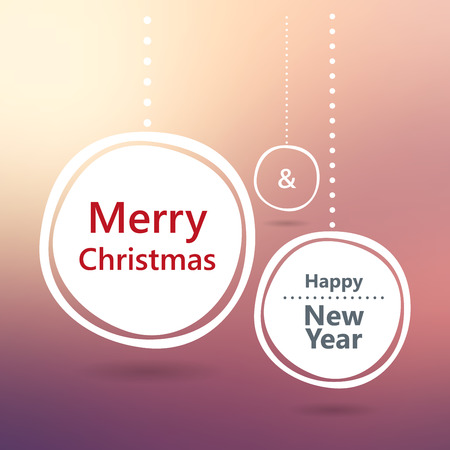 Merry Christmas and Happy New Year card. Vector image.のイラスト素材