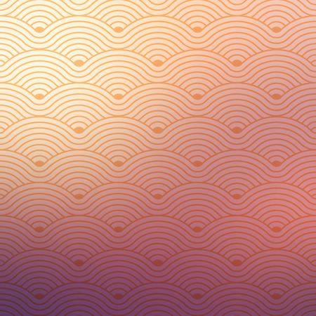 Geometric vector curvy waves pattern texture on blurred background. Vector graphic illustration template.のイラスト素材