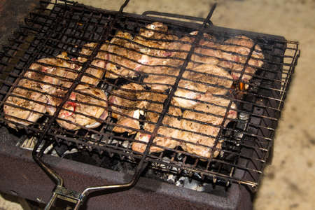 Lamb barbecue on the grillの写真素材