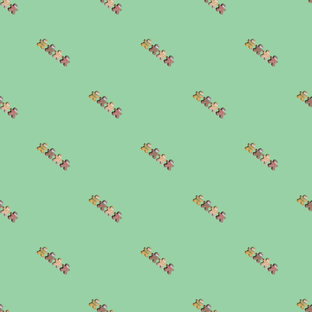 Small groups of gingerbread men. The concept of social distancing.Seamless pattern
