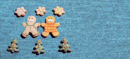 Gingerbread cookies with face mask