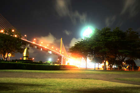 Rama 9 bridge at night の写真素材