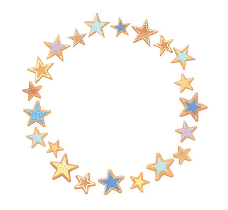 Illustration of star-shaped icing cookiesの写真素材