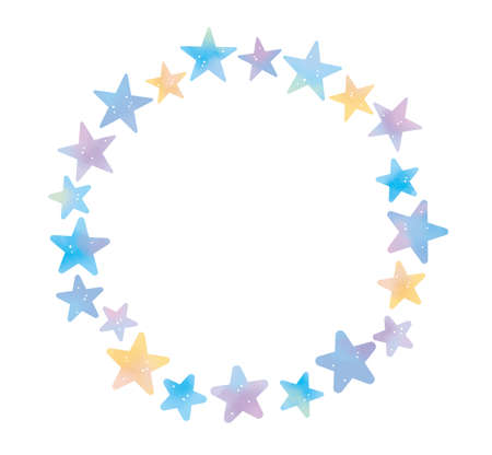 Gradation Beautiful Watercolor Touch Star Illustrationの写真素材