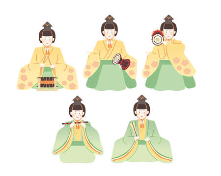 Hina Matsuri Illustration of a simple and cute hina-no-hina-no-gobayashiのイラスト素材