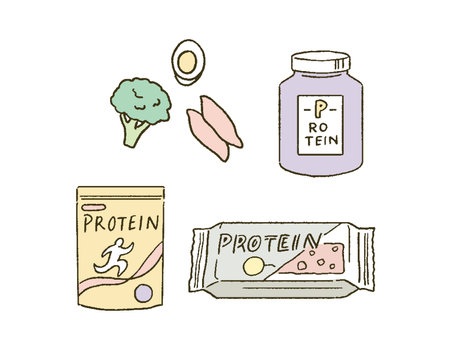 Beauty Diet Conscious Eating and Protein Illustrationのイラスト素材
