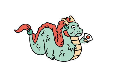 clip art of dragon for New Year's card - Illustration of cute deformed dragonのイラスト素材