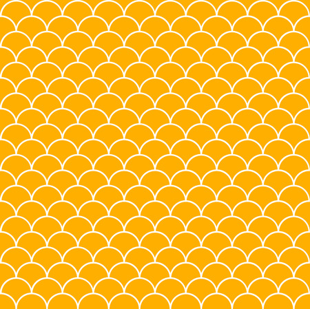 Vector seamless pattern. Endless texture can be used for printing onto fabric and paper or scrap booking. Yellow and white style pattern with circles and lines.のイラスト素材